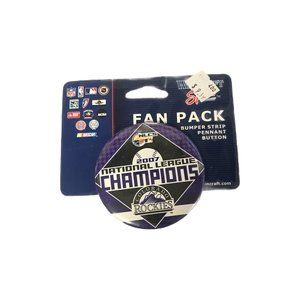 Fan pack Colorado Rockies bumper strip pennant button pin NWT MLB